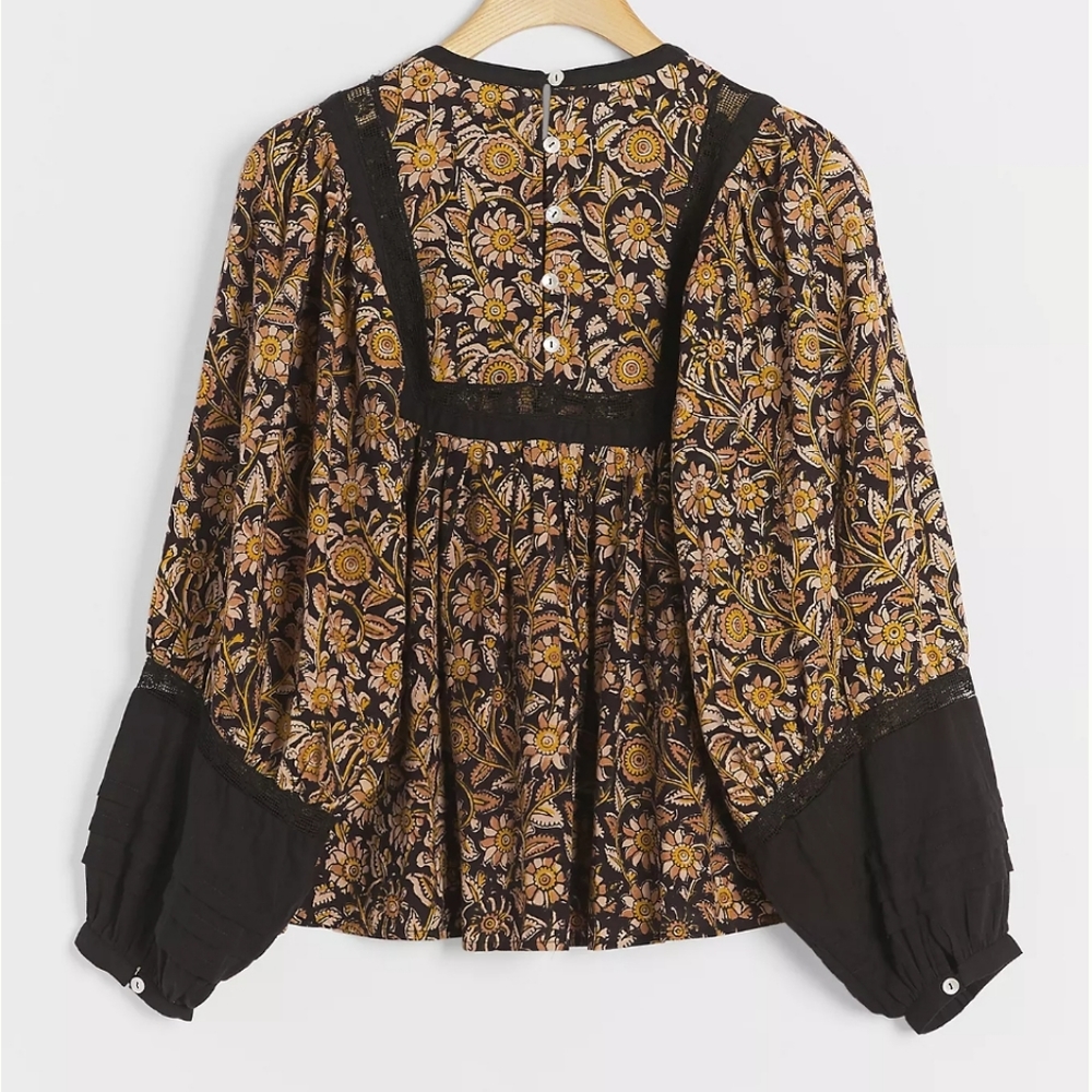 New Cleobella Artisan Floral Blouse from Anthropologie XS flowy - Picture 5 of 9